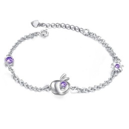 Pulsera De Titanio Con Baño De Platino Hueco Y Diamantes De Imitación Para Mujer.