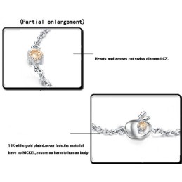 Pulsera De Titanio Con Baño De Platino Hueco Y Diamantes De Imitación Para Mujer.