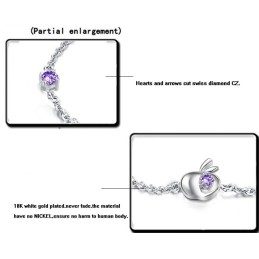Pulsera De Titanio Con Baño De Platino Hueco Y Diamantes De Imitación Para Mujer.