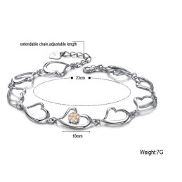 Pulsera De Titanio Con Baño De Platino Y Diamantes De Imitación, De Renombre Mundial.