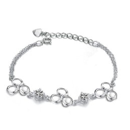 Pulsera De Titanio Con Baño De Platino Resistente A La Decoloración Para Mujer De Gran Variedad