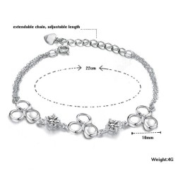Pulsera De Titanio Con Baño De Platino Resistente A La Decoloración Para Mujer De Gran Variedad
