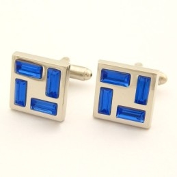 Gemelos De Titanio De Nuevo Estilo Con Cristales Azules