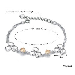 Pulsera De Titanio Con Baño De Platino Resistente A La Decoloración Para Mujer De Gran Variedad