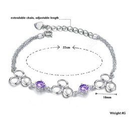 Pulsera De Titanio Con Baño De Platino Resistente A La Decoloración Para Mujer De Gran Variedad