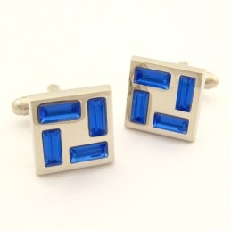 Gemelos De Titanio De Nuevo Estilo Con Cristales Azules
