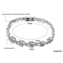 Pulsera De Titanio Con Baño De Platino Y Forma De Trébol Para Mujer, Con Calidad Y Cantidad Garantizadas.