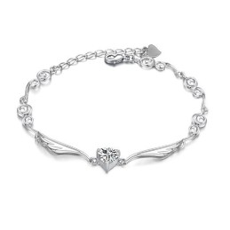 Pulsera De Titanio Con Baño De Platino Para Mujer De Excelente Calidad