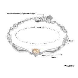 Pulsera De Titanio Con Baño De Platino Para Mujer De Excelente Calidad