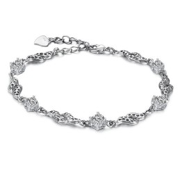 Pulsera De Titanio Con Baño De Platino Hueco Para Mujer De Calidad Superior Con Diamantes De Imitación