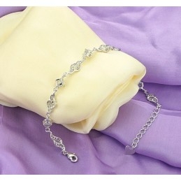 Pulsera De Titanio Con Baño De Platino Hueco Para Mujer De Calidad Superior Con Diamantes De Imitación