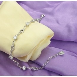 Pulsera De Titanio Con Baño De Platino Hueco Para Mujer De Calidad Superior Con Diamantes De Imitación