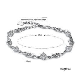 Pulsera De Titanio Con Baño De Platino Hueco Para Mujer De Calidad Superior Con Diamantes De Imitación