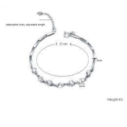 Pulsera De Titanio Con Baño De Platino Y Diamantes De Imitación Para Mujer, La Reina De La Calidad