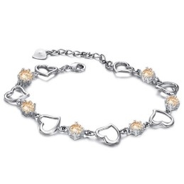 Pulsera De Titanio Con Baño De Platino Y Diamantes, La Reina De La Calidad.
