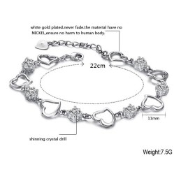 Pulsera De Titanio Con Baño De Platino Y Diamantes, La Reina De La Calidad.