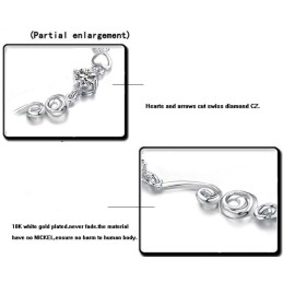Pulsera De Titanio Con Baño De Platino Y Diamantes De Imitación Para Mujer.