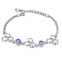 Pulsera De Titanio Con Baño De Platino Y Diamantes Para Mujer, Con Garantía De Calidad Y Cantidad.