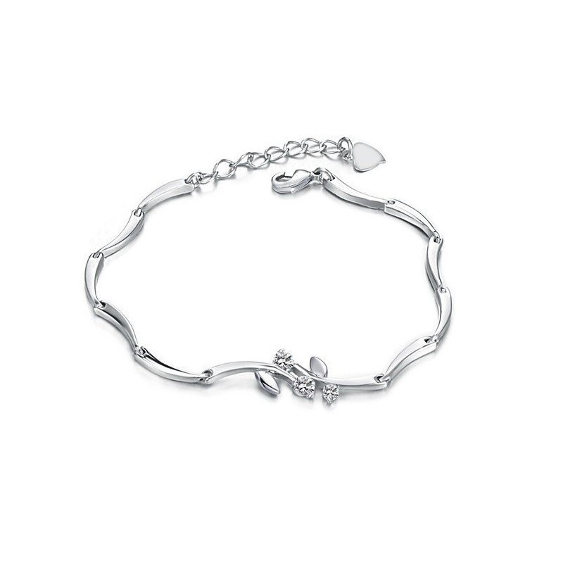 Pulsera De Titanio Con Baño De Platino Y Diamantes Para Mujer De Renombre Mundial Pulsera De Titanio Con Baño De Platino Y Diamantes Para Mujer De Renombre Mundial