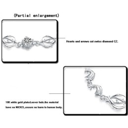 Pulsera De Titanio Con Baño De Platino Y Diamantes, Duradera Y Con Forma De Delfín Para Mujer.