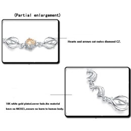 Pulsera De Titanio Con Baño De Platino Y Diamantes, Duradera Y Con Forma De Delfín Para Mujer.