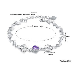 Pulsera De Titanio Con Baño De Platino Y Diamantes, Duradera Y Con Forma De Delfín Para Mujer.