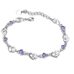 Pulsera De Titanio Con Baño De Platino Y Diamantes Para Mujer, Duradera Y De Uso Frecuente.