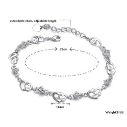 Pulsera De Titanio Con Baño De Platino Y Diamantes Para Mujer, Duradera Y De Uso Frecuente.