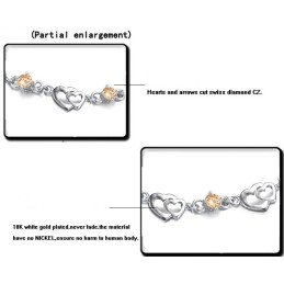 Pulsera De Titanio Con Baño De Platino Y Diamantes Para Mujer, Duradera Y De Uso Frecuente.