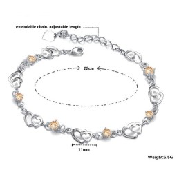 Pulsera De Titanio Con Baño De Platino Y Diamantes Para Mujer, Duradera Y De Uso Frecuente.