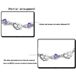 Pulsera De Titanio Con Baño De Platino Y Diamantes Para Mujer, Duradera Y De Uso Frecuente.
