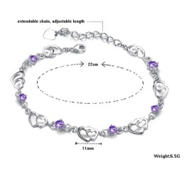 Pulsera De Titanio Con Baño De Platino Y Diamantes Para Mujer, Duradera Y De Uso Frecuente.