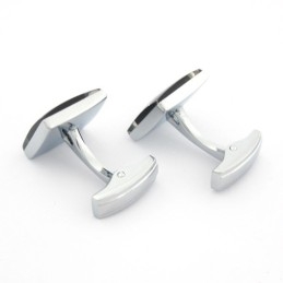 Gemelos De Titanio Y Baño De Ip Negro Con Diamantes