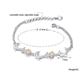 Pulsera De Titanio Con Baño De Platino Y Diamantes De Alta Calidad Con Forma De Delfín Para Mujer.