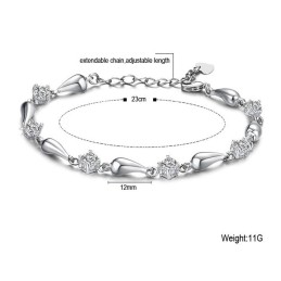 Pulsera De Titanio Con Baño De Platino Y Diamantes Para Mujer, Con Garantía De Calidad Y Cantidad.