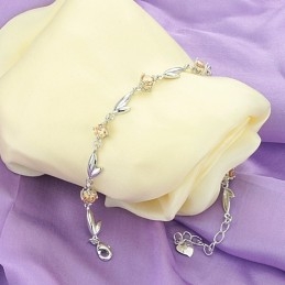 Pulsera De Titanio Con Baño De Platino Y Diamantes Para Mujer, Con Especificaciones Completas.