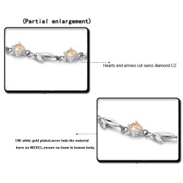 Pulsera De Titanio Con Baño De Platino Y Diamantes Para Mujer, Con Especificaciones Completas.