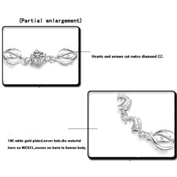 Pulsera De Titanio Con Baño De Platino Y Diamantes De Calidad Confiable Con Forma De Delfín Para Mujer.