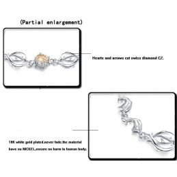 Pulsera De Titanio Con Baño De Platino Y Diamantes De Calidad Confiable Con Forma De Delfín Para Mujer.