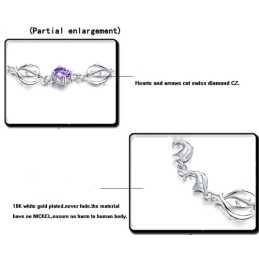 Pulsera De Titanio Con Baño De Platino Y Diamantes De Calidad Confiable Con Forma De Delfín Para Mujer.