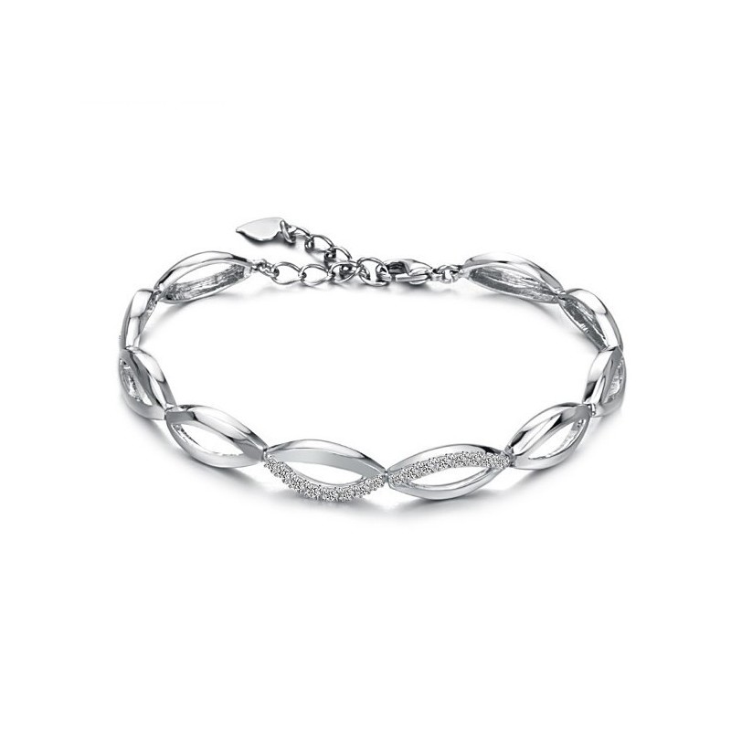 Pulsera De Titanio Con Baño De Platino Y Diamantes Para Mujer, La Reina De La Calidad