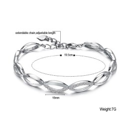 Pulsera De Titanio Con Baño De Platino Y Diamantes Para Mujer, La Reina De La Calidad