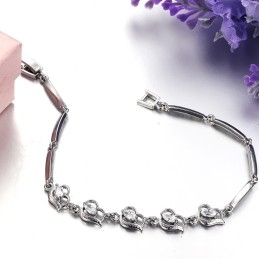 Pulsera De Titanio Con Baño De Platino Para Mujer, Muy Vendida En Todo El Mundo
