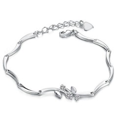 Pulsera De Titanio Con Baño De Platino Y Diamantes Para Mujer, Con Garantía De Calidad Y Cantidad.