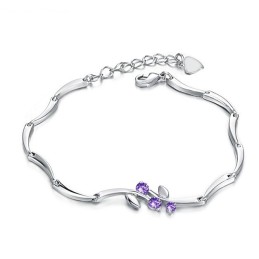 Pulsera De Titanio Con Baño De Platino Y Diamantes Para Mujer, Con Garantía De Calidad Y Cantidad.