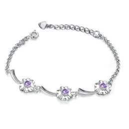 Pulsera De Titanio Con Baño De Platino Y Forma De Trébol Para Mujer, Duradera Y De Uso Prolongado.
