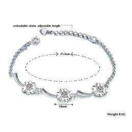 Pulsera De Titanio Con Baño De Platino Y Forma De Trébol Para Mujer, Duradera Y De Uso Prolongado.