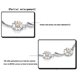 Pulsera De Titanio Con Baño De Platino Y Forma De Trébol Para Mujer, Duradera Y De Uso Prolongado.