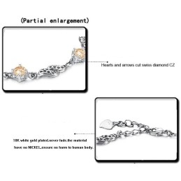 Pulsera De Titanio Con Baño De Platino Hueco De Alta Calidad Para Mujer Con Diamantes