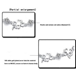 Pulsera De Titanio Con Baño De Platino Y Forma De Trébol Para Mujer De Excelente Calidad